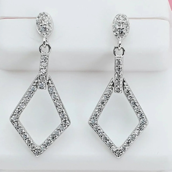 - "925 Sterling Silver Cubic Zirconia Earrings, U19254683 - Picture 9 of 10